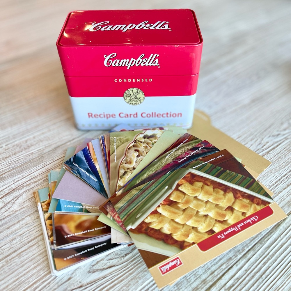 Campbell’s Condensed Soup Recipe Card Collection Tin Box - with Recipes